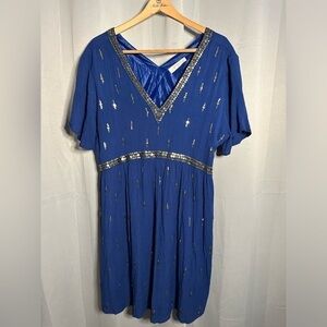 A Beautiful Soul  (Alter’d State Brand) dress Blue with gold sequin B (18-20)‎